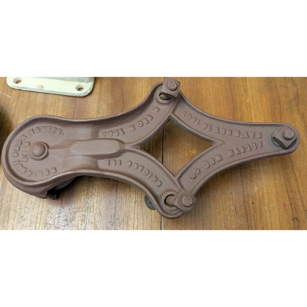 Cast Iron Allith MFG 1903 Antique Barn Door Hanger Roller Trolley Salvage